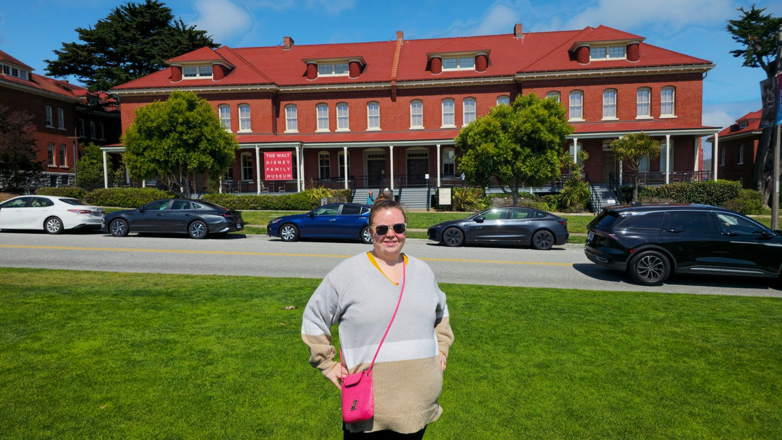 Samantha in front of The Walt Disney Family Museum in the Presidio of San Francisco