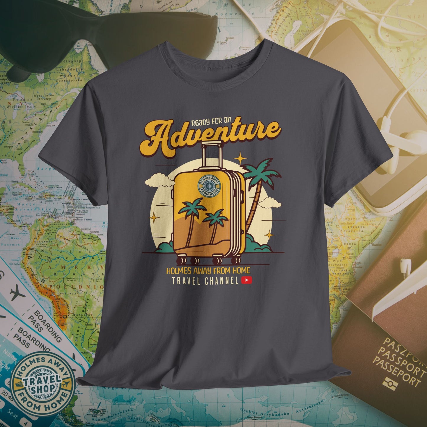 Holmes Away From Home “Adventure” Travel Tee – Official Channel Merchandise