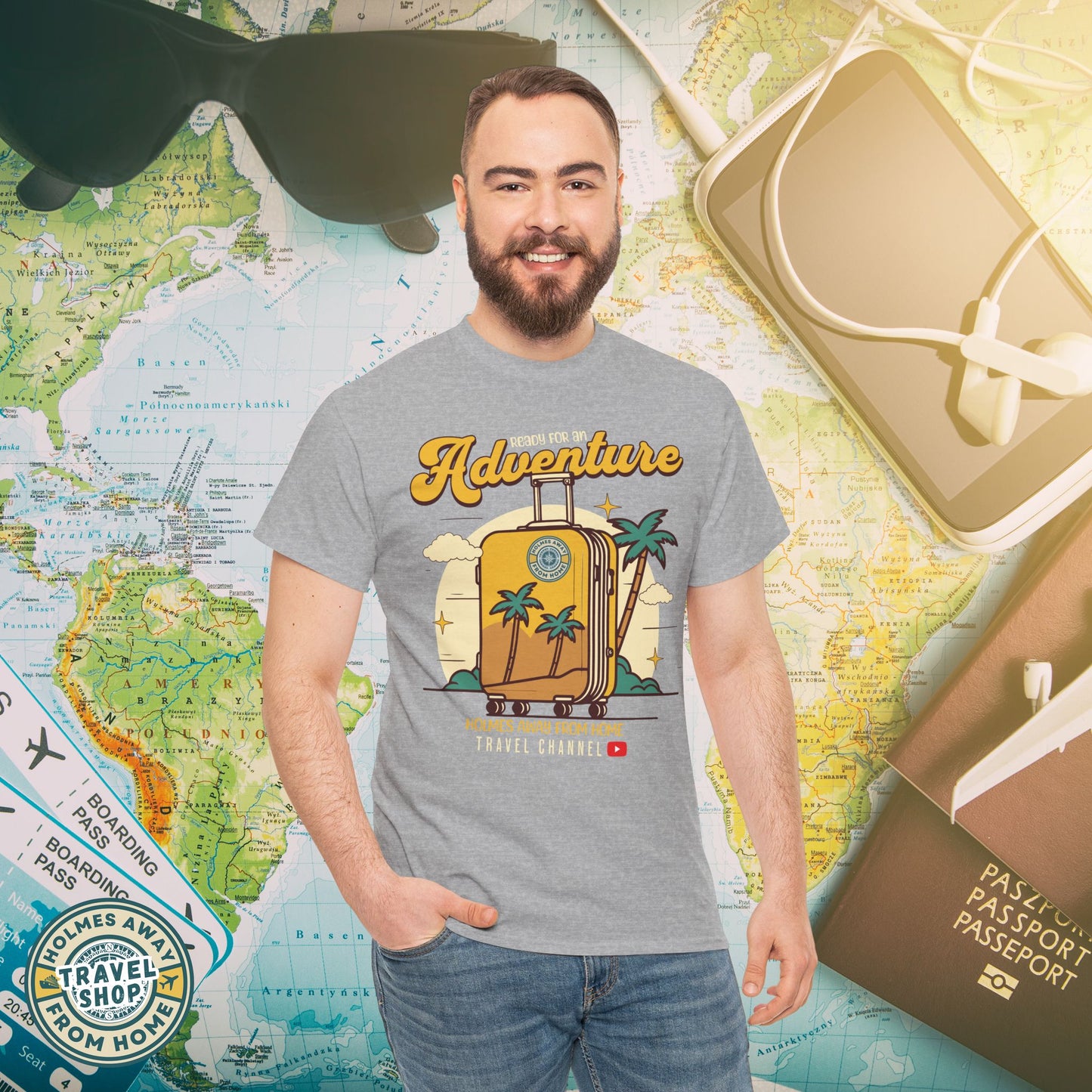 Holmes Away From Home “Adventure” Travel Tee – Official Channel Merchandise