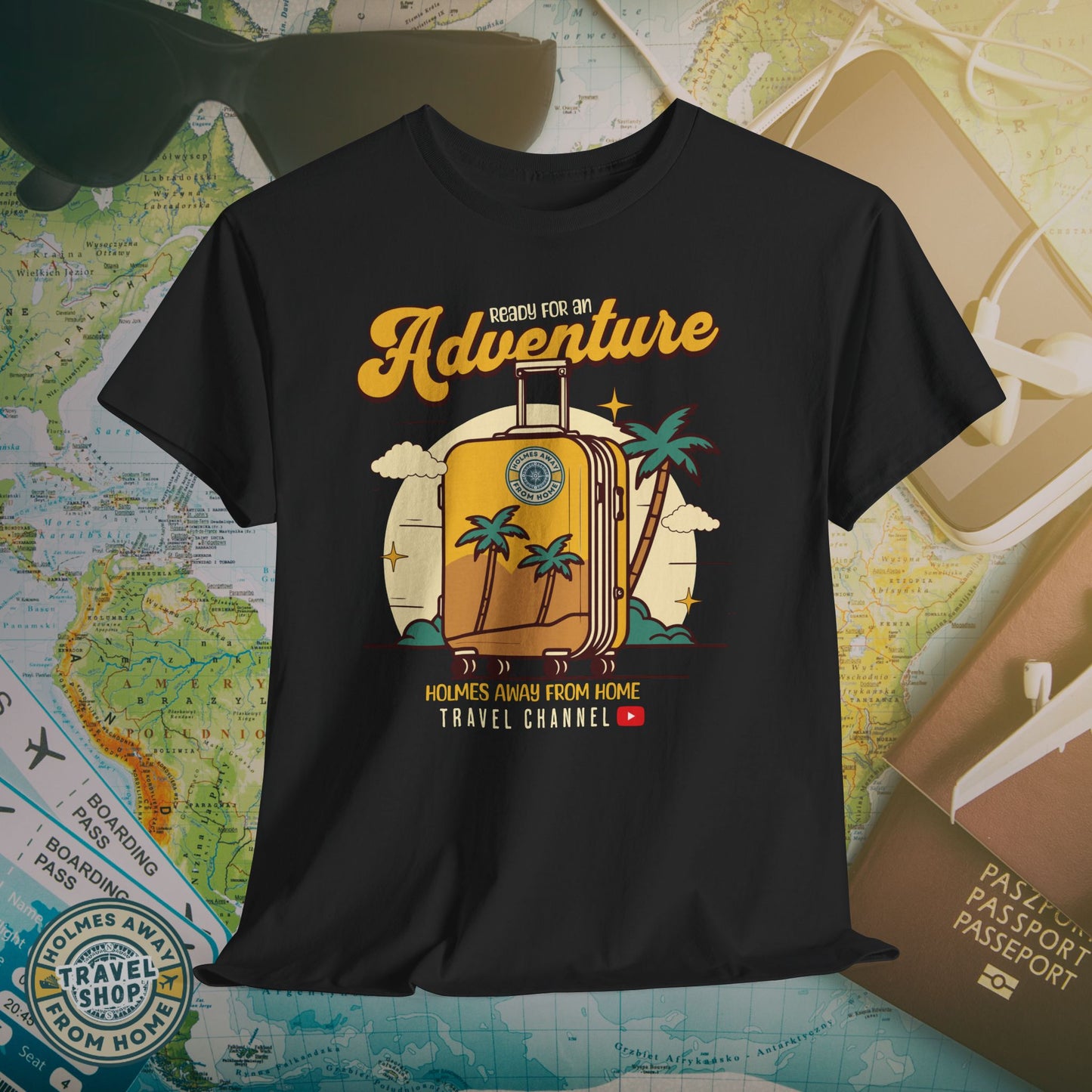 Holmes Away From Home “Adventure” Travel Tee – Official Channel Merchandise