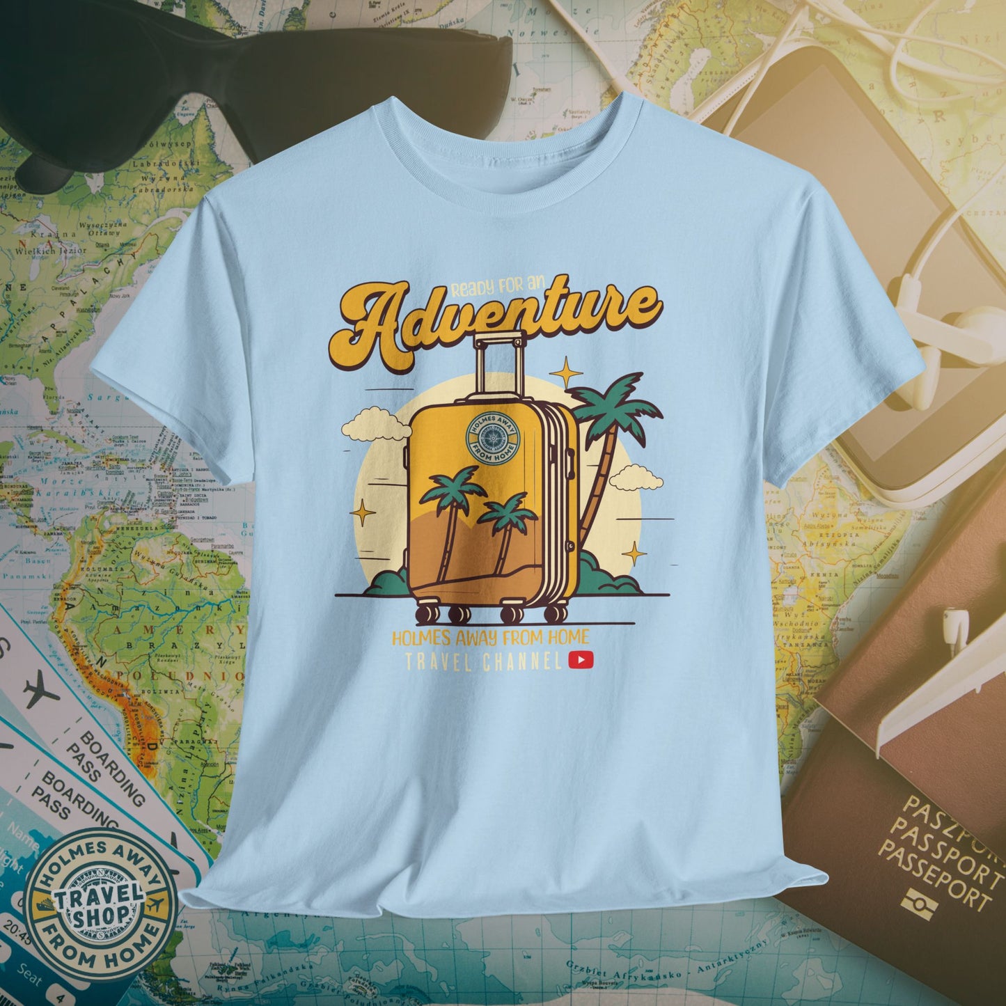 Holmes Away From Home “Adventure” Travel Tee – Official Channel Merchandise