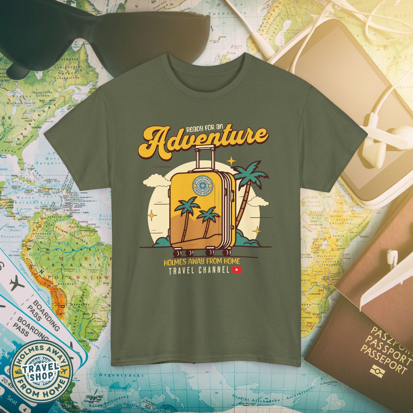 Holmes Away From Home “Adventure” Travel Tee – Official Channel Merchandise