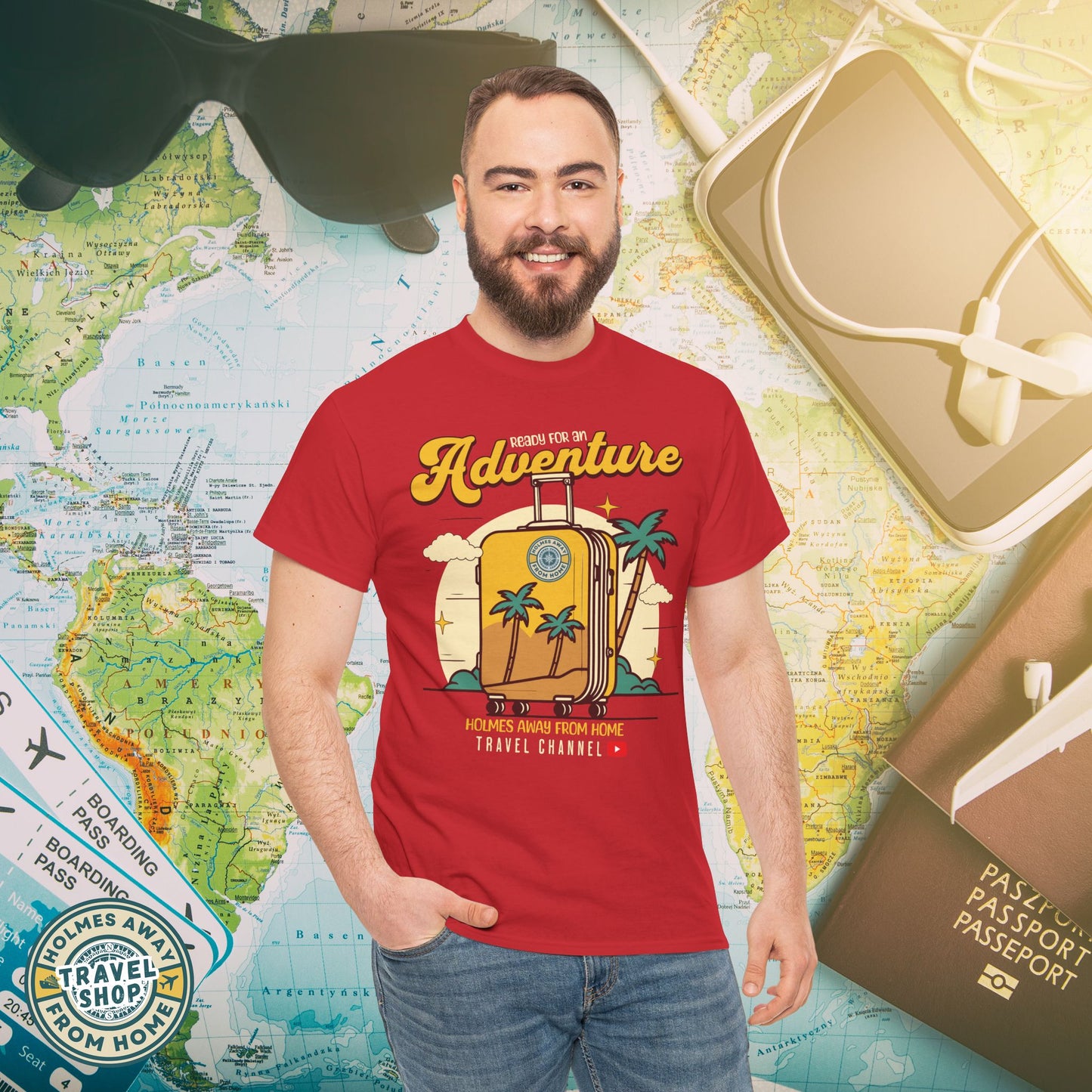 Holmes Away From Home “Adventure” Travel Tee – Official Channel Merchandise