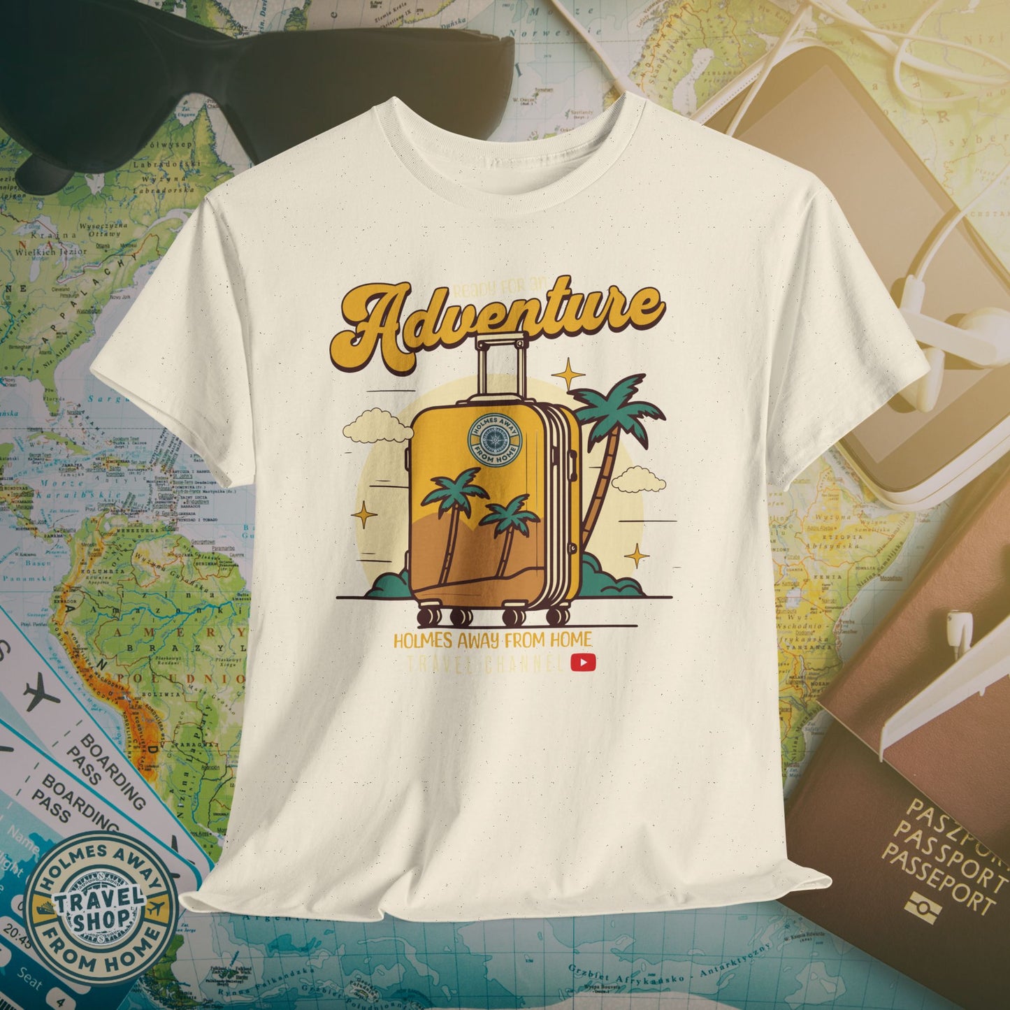 Holmes Away From Home “Adventure” Travel Tee – Official Channel Merchandise