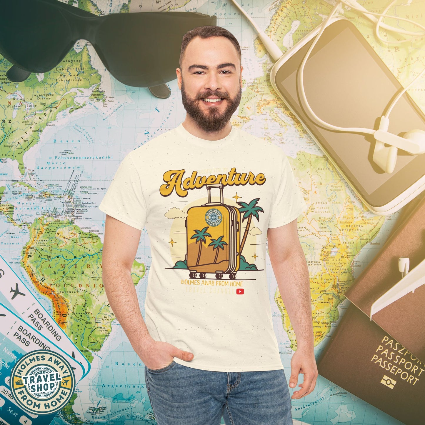 Holmes Away From Home “Adventure” Travel Tee – Official Channel Merchandise