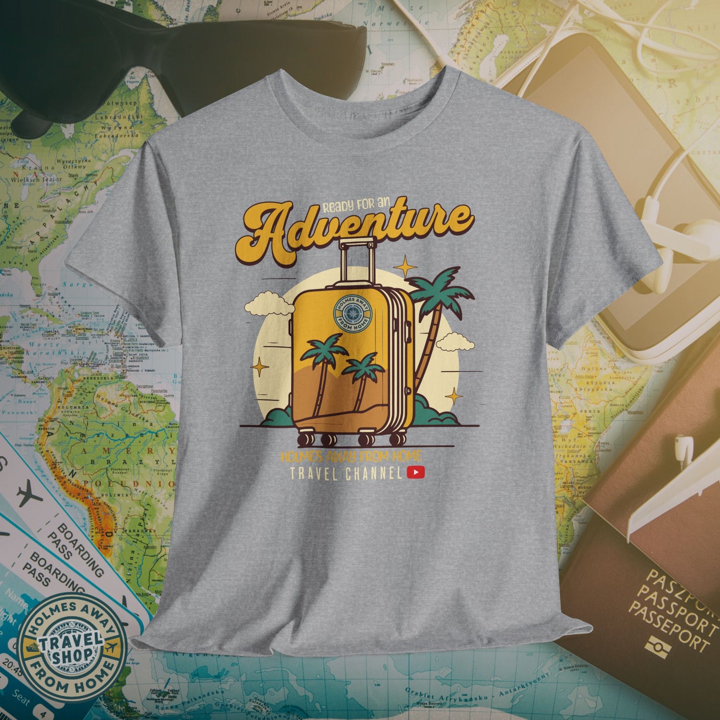Holmes Away From Home “Adventure” Travel Tee – Official Channel Merchandise