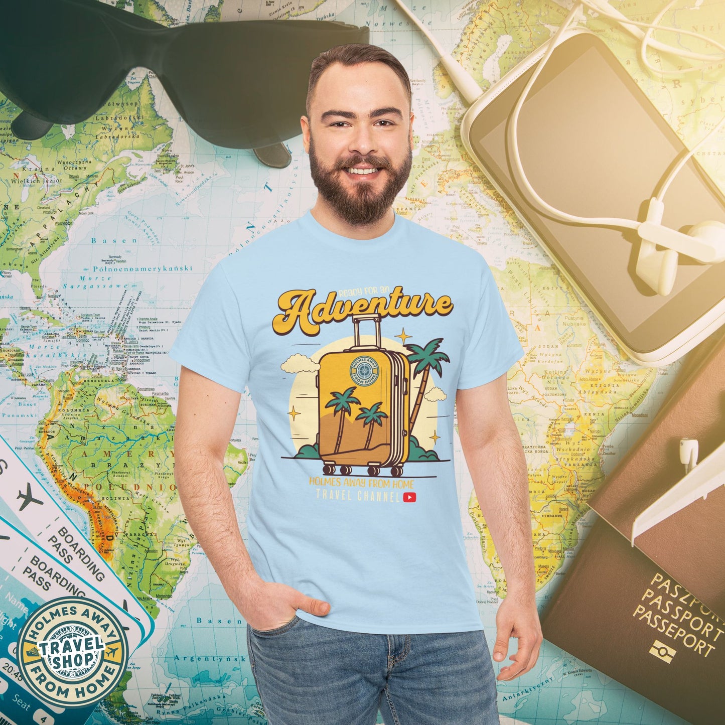 Holmes Away From Home “Adventure” Travel Tee – Official Channel Merchandise