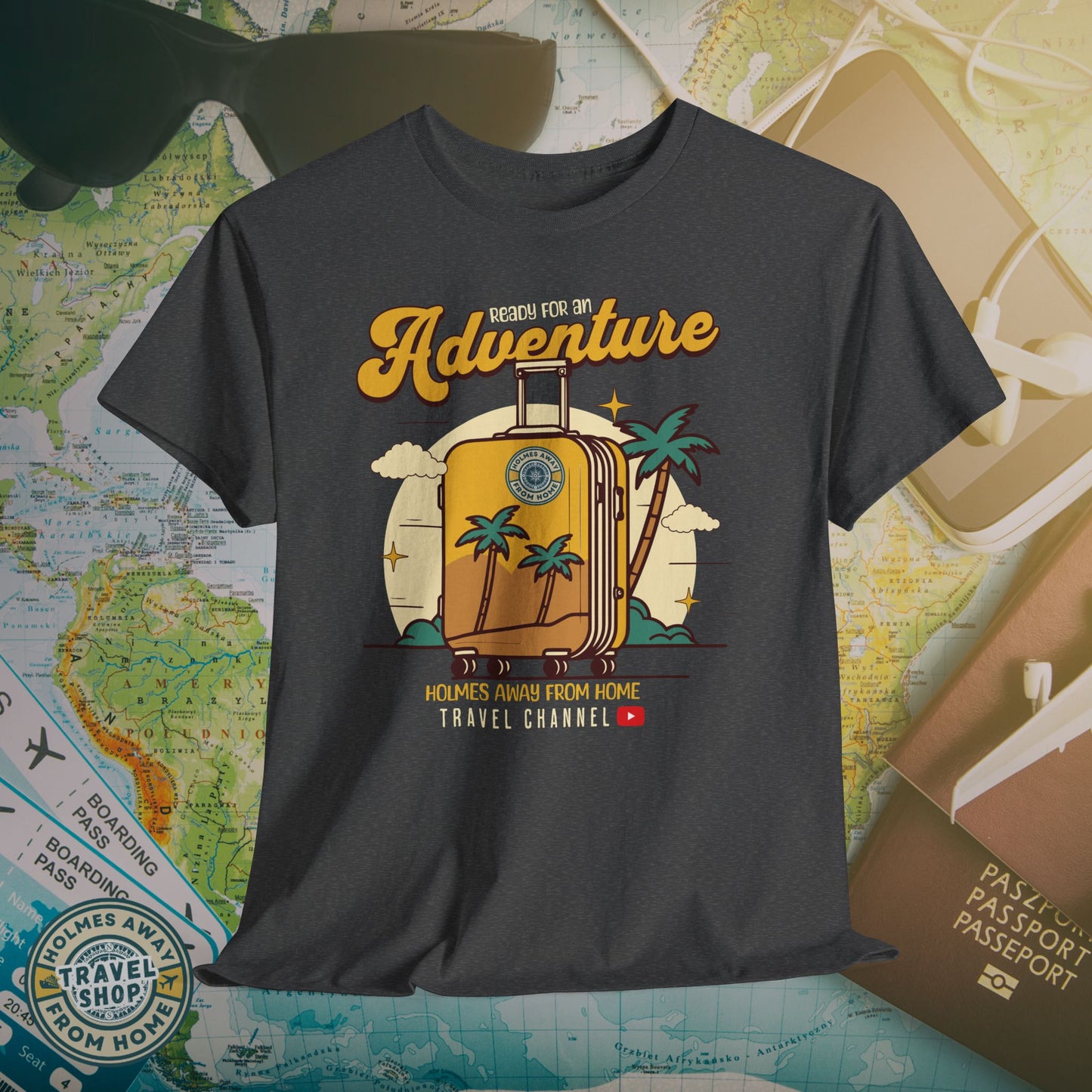 Holmes Away From Home “Adventure” Travel Tee – Official Channel Merchandise