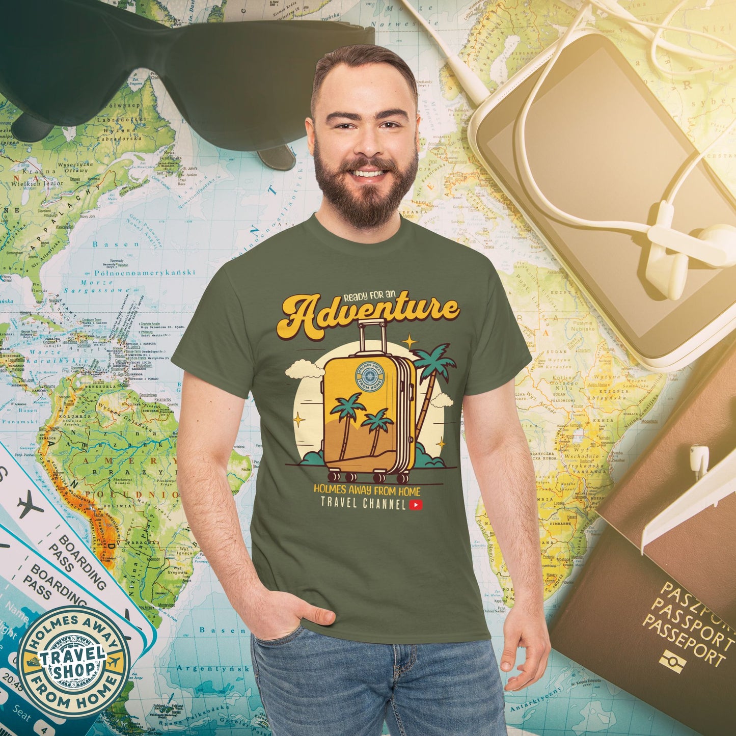 Holmes Away From Home “Adventure” Travel Tee – Official Channel Merchandise