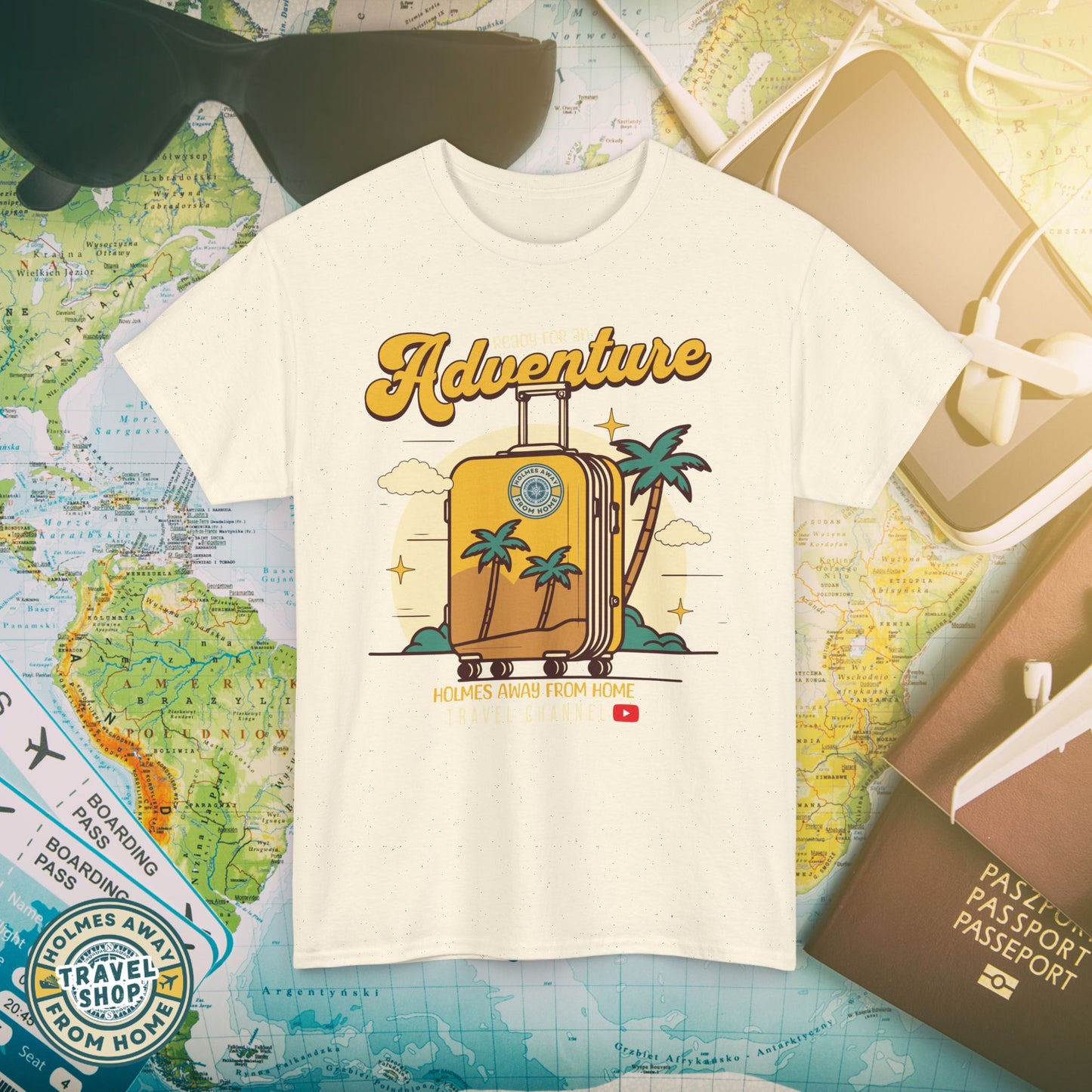 Holmes Away From Home “Adventure” Travel Tee – Official Channel Merchandise