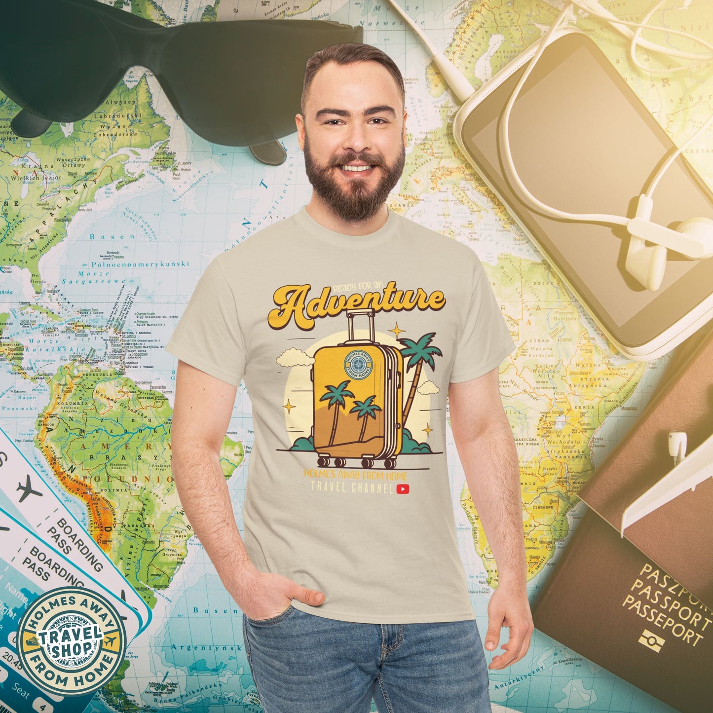 Holmes Away From Home “Adventure” Travel Tee – Official Channel Merchandise