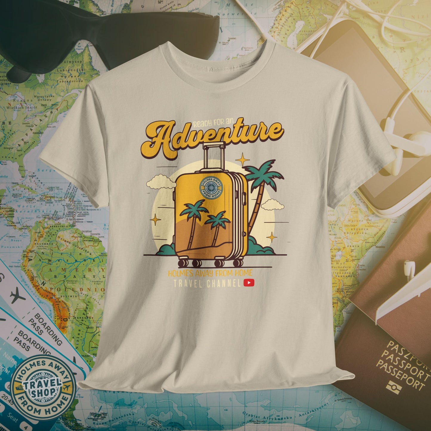 Holmes Away From Home “Adventure” Travel Tee – Official Channel Merchandise