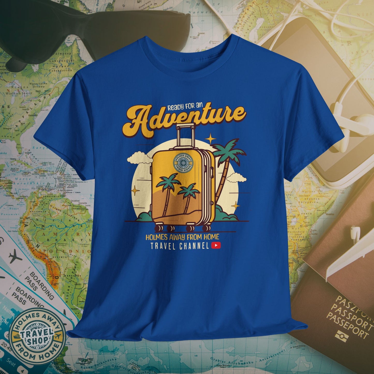 Holmes Away From Home “Adventure” Travel Tee – Official Channel Merchandise
