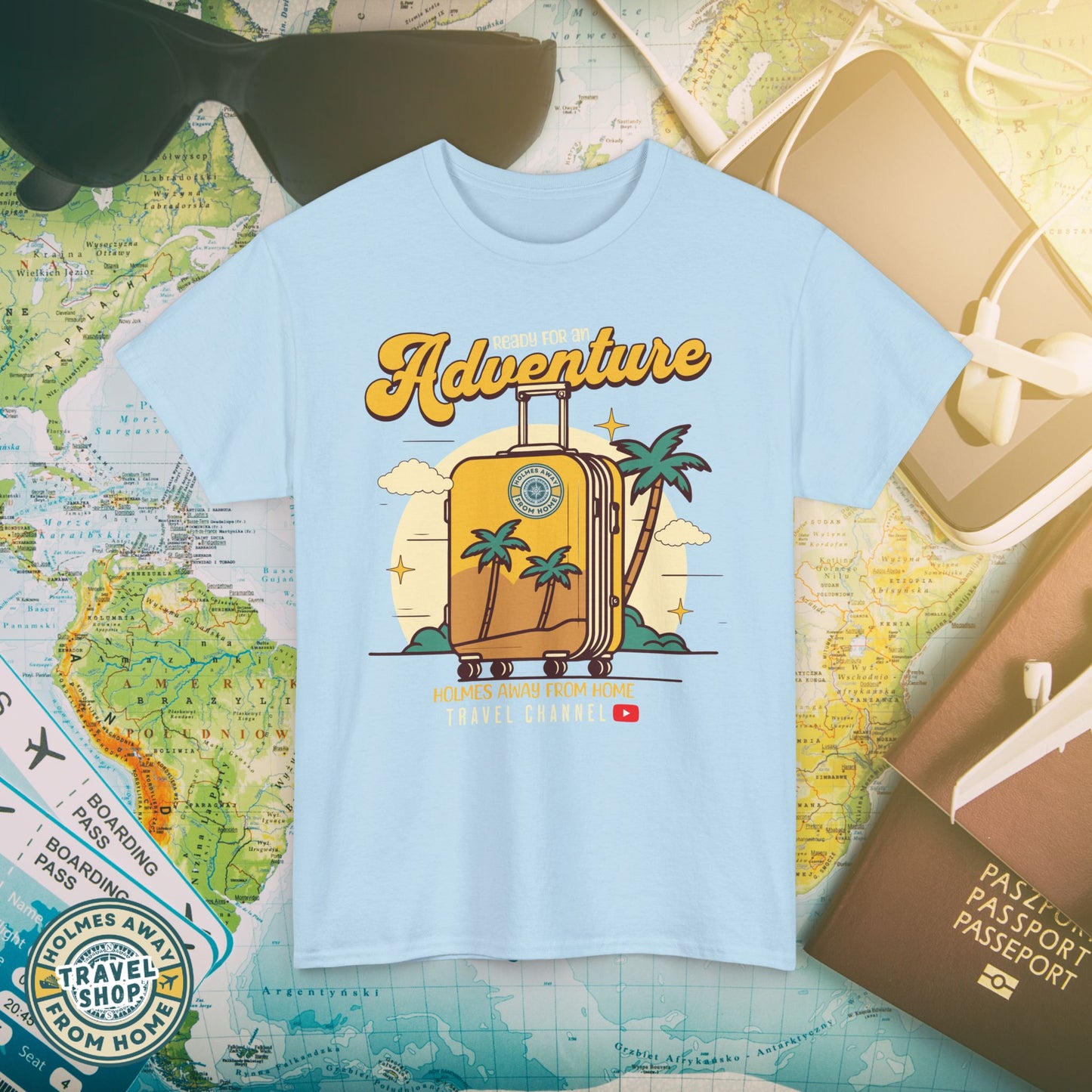 Holmes Away From Home “Adventure” Travel Tee – Official Channel Merchandise