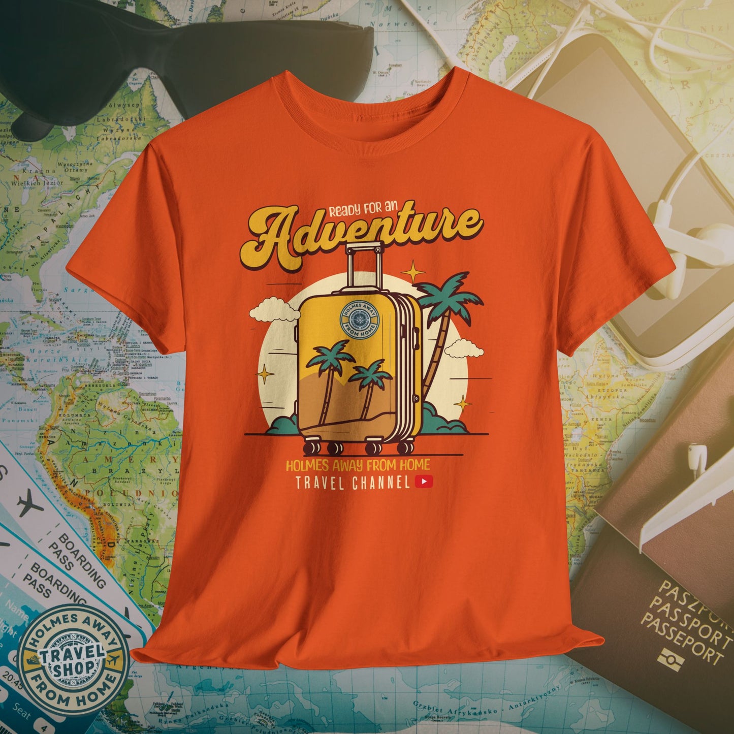 Holmes Away From Home “Adventure” Travel Tee – Official Channel Merchandise