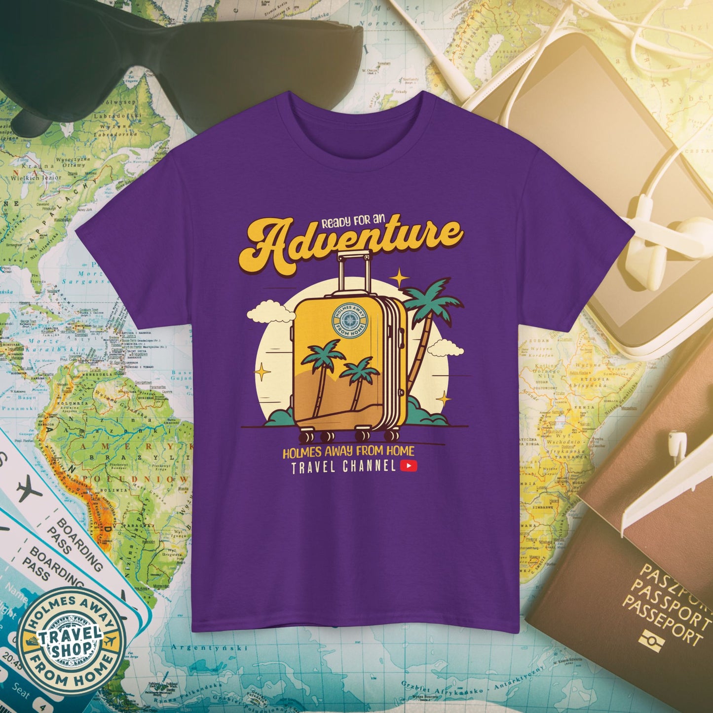 Holmes Away From Home “Adventure” Travel Tee – Official Channel Merchandise