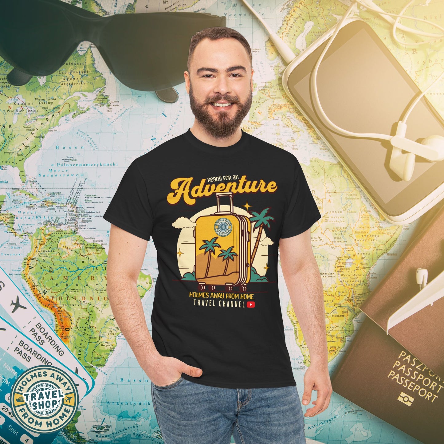 Holmes Away From Home “Adventure” Travel Tee – Official Channel Merchandise