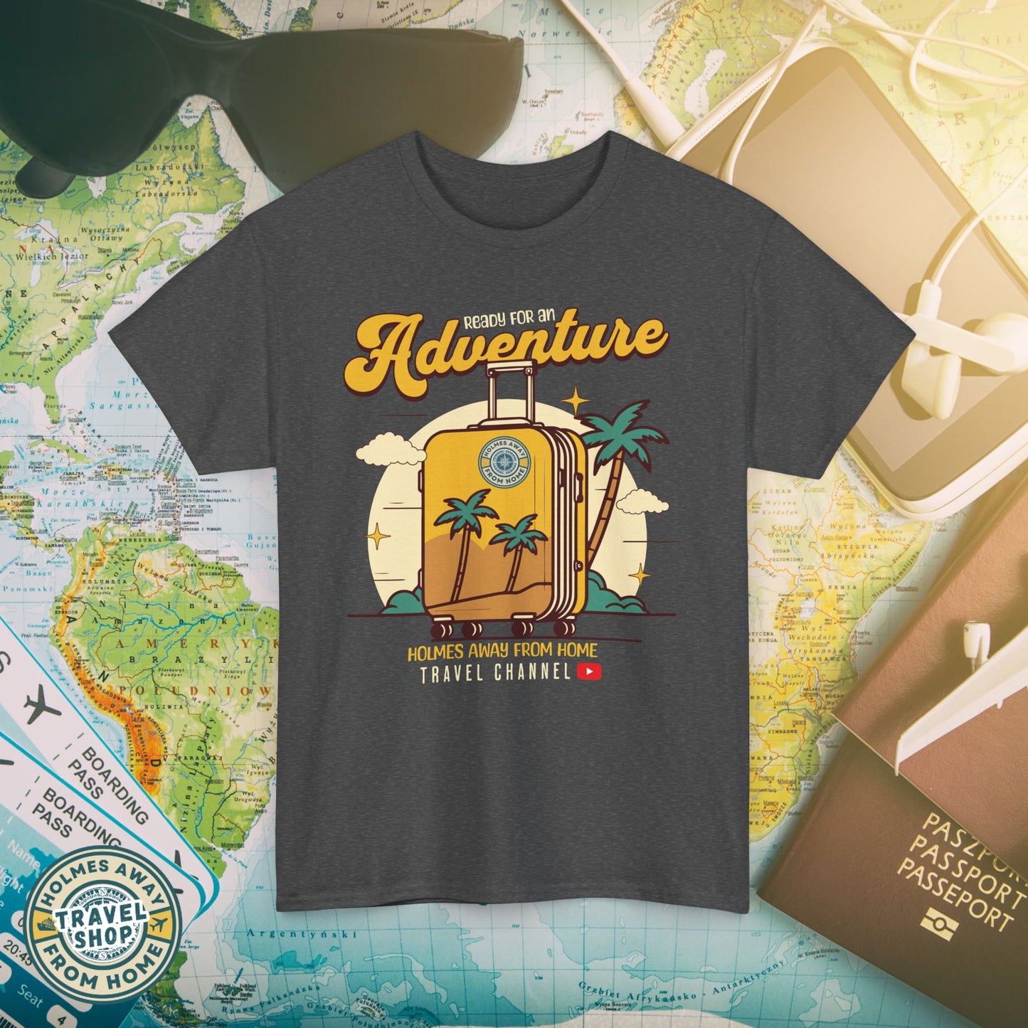 Holmes Away From Home “Adventure” Travel Tee – Official Channel Merchandise