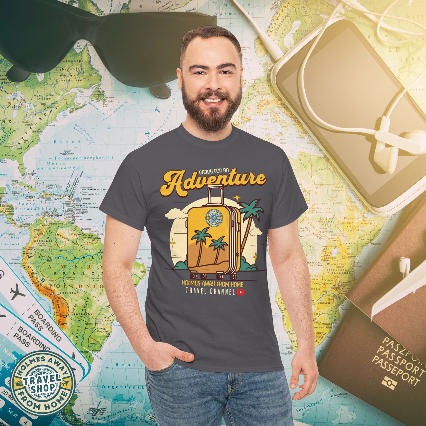 Holmes Away From Home “Adventure” Travel Tee – Official Channel Merchandise