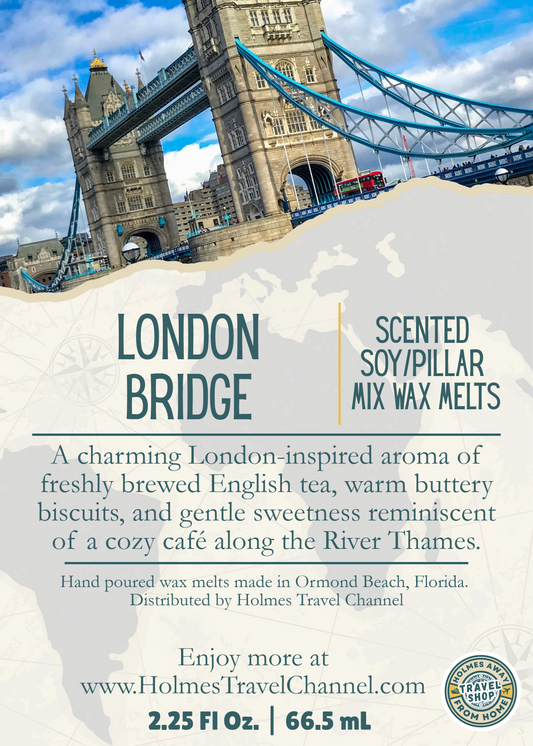 London Bridge scented wax melt, Holmes Away From Home label