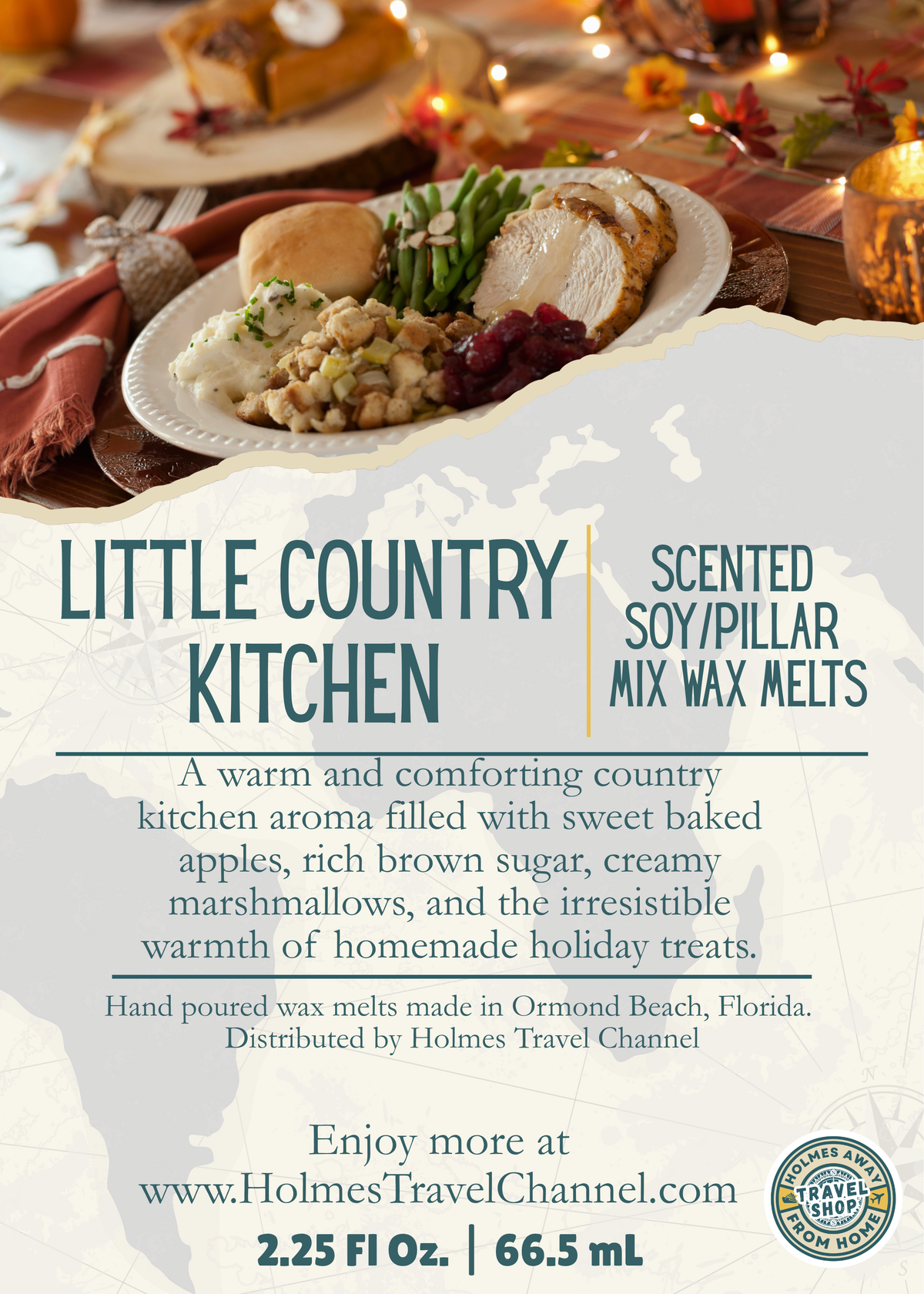 Little Country Kitchen scented wax melt, Holmes Away From Home label